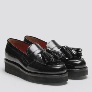 Grenson Clara Tassel Loafer in Black Leather
